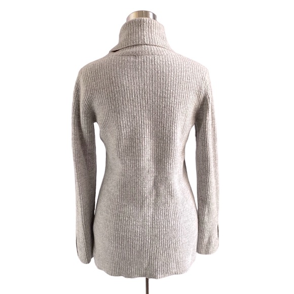 Banana Republic Gray Skinny Ribbed Merino Wool Blend Turtleneck - Picture 3 of 10